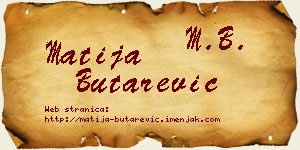 Matija Butarević vizit kartica